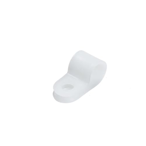JCUIyon 100 stücke Weiß R Form Kabel Clips Schraube Befestigung Nylon Kunststoff Schreibtisch Büro Elektrische Draht Halter Verschluss Management(3.1mm) von JCUIyon