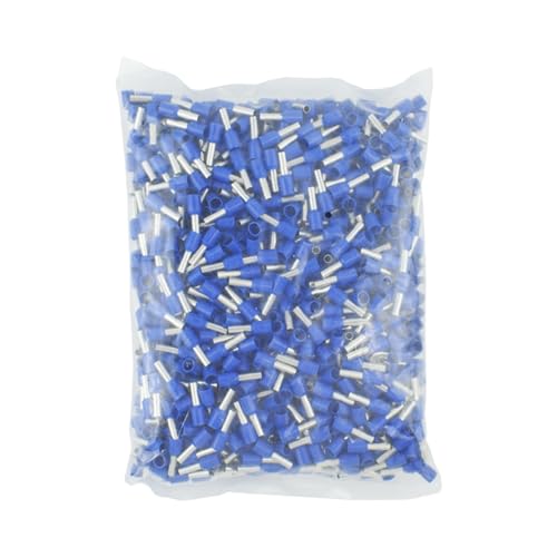 JCUIyon 1000 stücke Isolierte Cord End Terminal Crimp Druck Terminal Aderendhülsen Crimpen Terminals Rohr(Blue,E6012) von JCUIyon