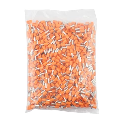JCUIyon 1000 stücke Isolierte Cord End Terminal Crimp Druck Terminal Aderendhülsen Crimpen Terminals Rohr(Orange,E4009) von JCUIyon