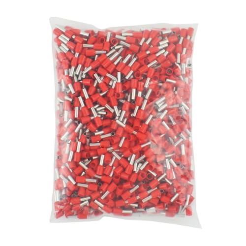 JCUIyon 1000 stücke Isolierte Cord End Terminal Crimp Druck Terminal Aderendhülsen Crimpen Terminals Rohr(Red,E1508) von JCUIyon