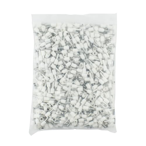 JCUIyon 1000 stücke Isolierte Cord End Terminal Crimp Druck Terminal Aderendhülsen Crimpen Terminals Rohr(White,E1508) von JCUIyon