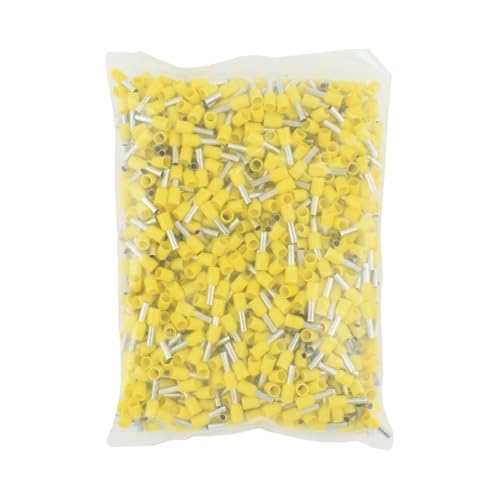 JCUIyon 1000 stücke Isolierte Cord End Terminal Crimp Druck Terminal Aderendhülsen Crimpen Terminals Rohr(Yellow,E4009) von JCUIyon