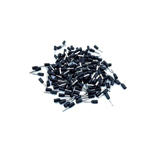 JCUIyon 1000PCS Isolierte Aderendhülsen Terminal Block Schnur Ende Draht Stecker Elektrische Crimp Terminator Kalt Gepresst(Black,E1008) von JCUIyon