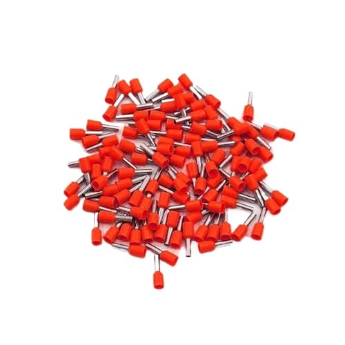 JCUIyon 1000PCS Isolierte Aderendhülsen Terminal Block Schnur Ende Draht Stecker Elektrische Crimp Terminator Kalt Gepresst(Red,E1508) von JCUIyon