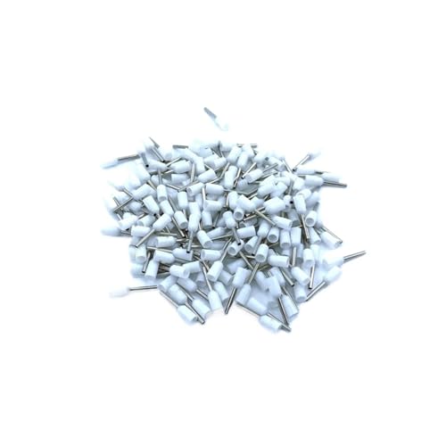 JCUIyon 1000PCS Isolierte Aderendhülsen Terminal Block Schnur Ende Draht Stecker Elektrische Crimp Terminator Kalt Gepresst(White,E1008) von JCUIyon