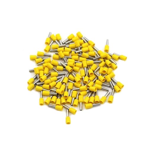 JCUIyon 1000PCS Isolierte Aderendhülsen Terminal Block Schnur Ende Draht Stecker Elektrische Crimp Terminator Kalt Gepresst(Yellow,E6012) von JCUIyon