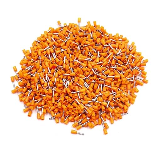 JCUIyon 100Pcs Isolierte Draht Mantel Kupfer Rohr Terminal Pin Cord End Terminal Crimpen Stecker Terminal(Orange,E1508) von JCUIyon