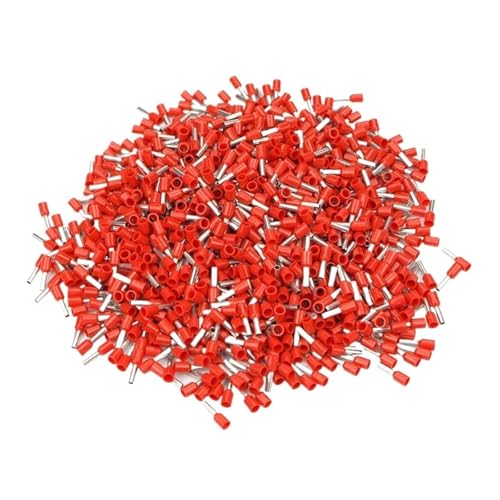 JCUIyon 100Pcs Isolierte Draht Mantel Kupfer Rohr Terminal Pin Cord End Terminal Crimpen Stecker Terminal(Red,E2508) von JCUIyon