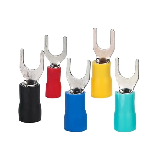 JCUIyon 100Pcs SV Crimp Terminal Spaten Y Typ Draht Stecker Isolierte Mantel Verdrahtung Terminal Elektrische Kupfer Lug(Blue,SV2-3.2) von JCUIyon