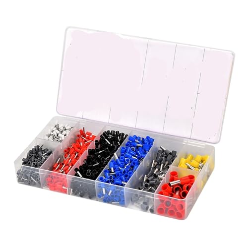JCUIyon 1200 STÜCKE Kabelhülsen Steckverbinder Klemmen Kit Sortiment Ferrule Drahtverbinder Kit Isolierte Kabelstiftenden AWG 22-7 von JCUIyon