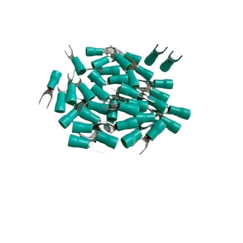 JCUIyon 50 stücke SV Typ Draht Frühling Terminal Gabel UY Terminal Messing Isolierte Pre Isolierte Rund Terminal(Green,SV1.25-5) von JCUIyon