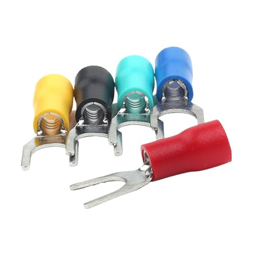 JCUIyon 50 stücke SV Typ Draht Frühling Terminal Gabel UY Terminal Messing Isolierte Pre Isolierte Rund Terminal(Mix,SV1.25-5) von JCUIyon