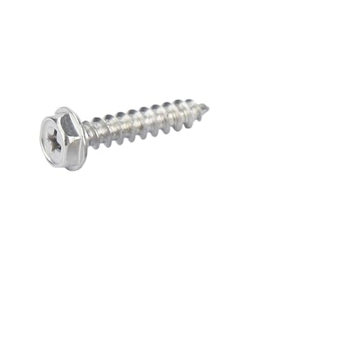 Selbstschneidende Schrauben mit Außensechskantflansch und Unterlegscheibe, Kreuzsechskantkopf aus Edelstahl 304(M5X16mm) von JCUIyon