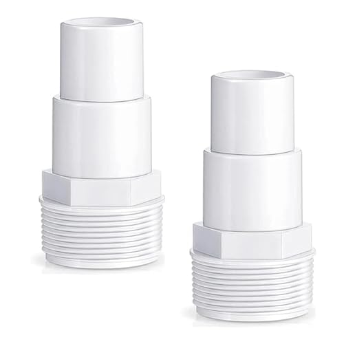 2 Stück Pool Schlauchverbinder, Poolschlauch Verbinder, Schlauchtülle Pool Set Ø 32 / 38mm auf 1,5 Zoll Schlauchstutzen, Pool Schlauchverbinder Vielseitig für oberirdische Pools, Filterskimmer Weiß von JCUQGDOO