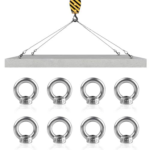 Ringmuttern, 8 Stück M5 Augenmutter, 304 Edelstahl Gewinde Ösenmutter, Hardware Ringösen Ringförmige for Befestigen Sie Hängende Ornamente, Blumentöpfe von JCUQGDOO