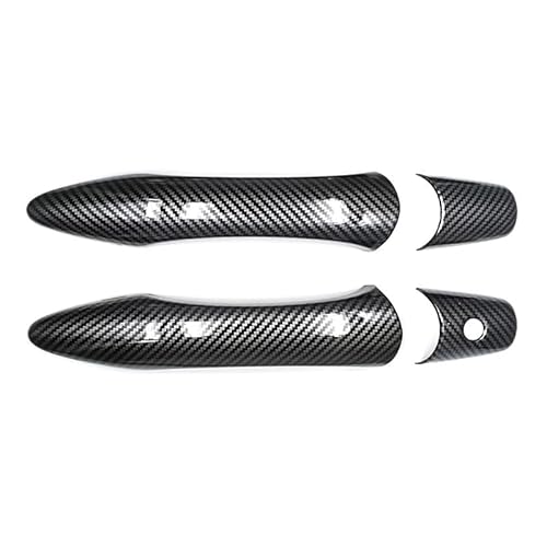 JCVT Außentürgriffe Auto Für Infiniti QX56 QX80 Z62 2014-2024| Aufkleber Beschützerabdeckung Trim Dekoration Exterieur Zubehör,A/Two-door single hole-carbon fiber pattern von JCVT