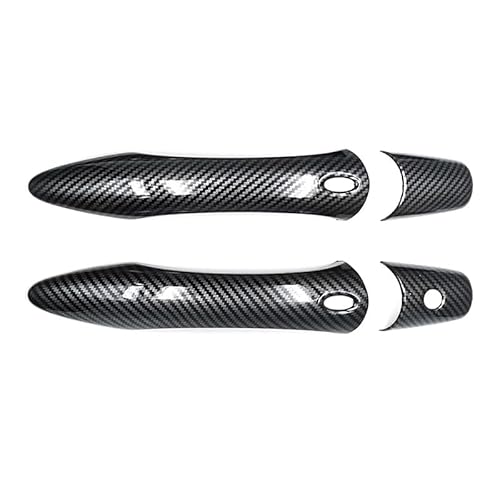 JCVT Außentürgriffe Auto Für Infiniti QX56 QX80 Z62 2014-2024| Aufkleber Beschützerabdeckung Trim Dekoration Exterieur Zubehör,A/Two-door single hole dual-intelligence-carbon fiber pattern von JCVT
