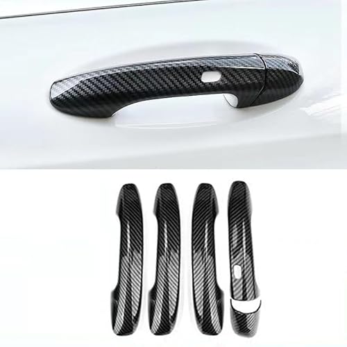 JCVT Außentürgriffe Auto Für Mercedes-Benz New C-Class E-Class A-Class S-Class GLC GLB CLA E300L| Aufkleber Beschützerabdeckung Trim Dekoration Exterieur Zubehör, B/Carbon fiber pattern von JCVT