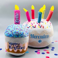 Personalisiertes Hundespielzeug Geburtstagstorte Happy Birthday Mit Dem Namen Deines Hundes Auf Wunsch Auch Alter Möglich 2 Größen von JCWDesignHH
