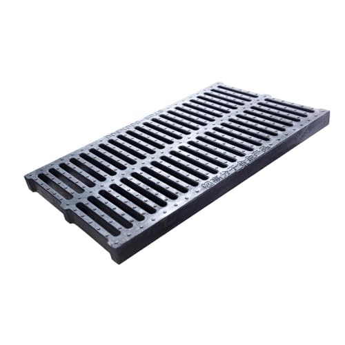 Entwässerungsrinne Abflussgitter Aus Polymer-Kunststoff, Abflussabdeckung Für Außenkanäle, Hochleistungs-Regenwasser- Und Abwassergitter Für Hof, Einfahrt, Garten, Garage, Keller(50x20x2.5cm/19.7x8x1i von JCWGLY
