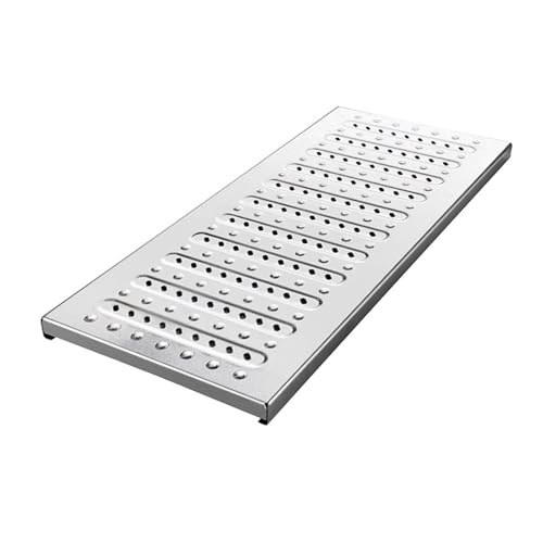 Entwässerungsrinne Rechteckiges Abflussgitter Aus Metall, Grabenkanalgitter Aus Edelstahl 304 Für Die Auffahrt, Pooldeck, Garten, Regenwassergitter-Abflusssiebe Für Den Außenbereich(58x30x2.5 cm) von JCWGLY