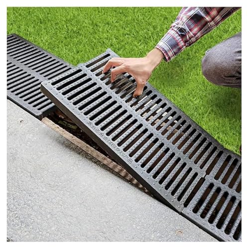 Entwässerungsrinne Regenwasserablaufgitter Für Den Außenbereich, Abnehmbare Kanalentwässerungsabdeckung Aus Polymerkunststoff Für Haushalt Gewerbe Auffahrt Und Garten(50x50x3cm/19.7x19.7x1.2in) von JCWGLY
