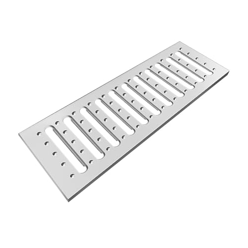 JCWGLY Entwässerungsrinne Edelstahl-Abflussgitter Für Drinnen Und Draußen, rutschfeste, Hocheffiziente Drainageabdeckung Für Regenwasser Auf Terrassen Und Im Hof(58x40x2.5cm) von JCWGLY