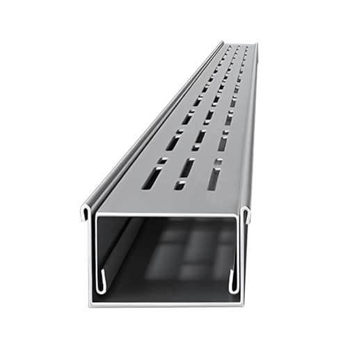 JCWGLY Entwässerungsrinne Edelstahl-Grabenablauf, Außenkanalablauf Mit Linearem Entwässerungsgitter Für Hof, Auffahrt, Deck, Pool, Gehweg, Spleißbares Slimline-Rinnenset(L 100x W 7X H 3 cm) von JCWGLY