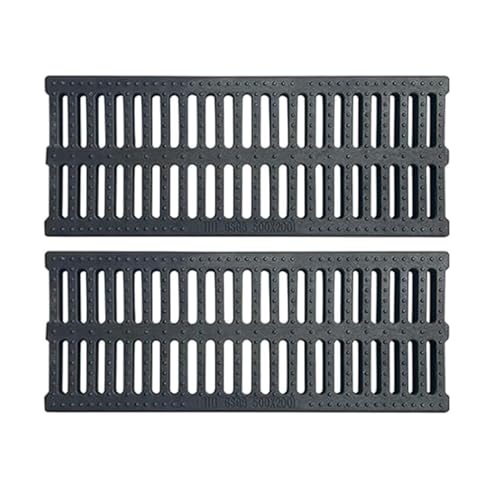 JCWGLY Entwässerungsrinne Grabenabflussgitter Aus Polymerkunststoff, Regenwasserabflussabdeckungen Für Den Innen- Und Außenbereich Und Kanalsiebe Für Haushalt Und Gewerbe(2pcs,50x25x3cm) von JCWGLY