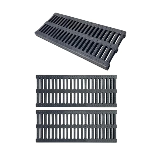 JCWGLY Entwässerungsrinne Grabenabflussgitter Aus Polymerkunststoff, Regenwasserabflussabdeckungen Für Den Innen- Und Außenbereich Und Kanalsiebe Für Haushalt Und Gewerbe(3pcs,50x20x3cm) von JCWGLY
