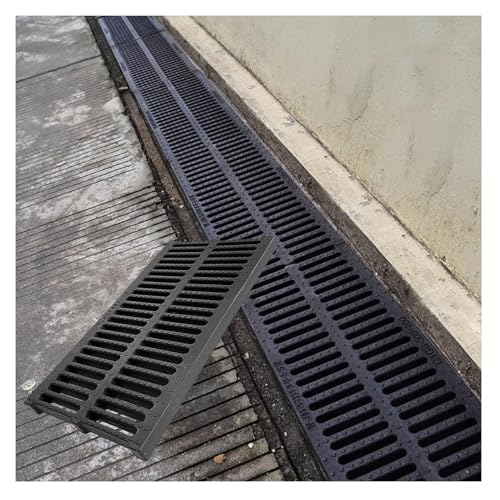 JCWGLY Entwässerungsrinne Grabenabflussgitter Für Den Außenbereich, Regenwasserabflussabdeckung Aus Polymerkunststoff Für Den Gartenzaun Zur Auffahrt, Hohe Tragfähigkeit(50x20x2cm/19.7x8x0.8in) von JCWGLY