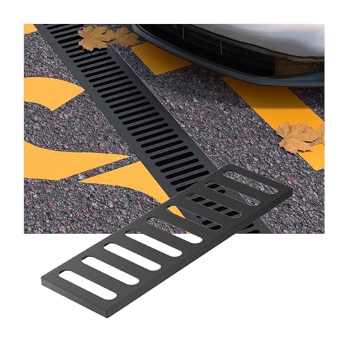 JCWGLY Entwässerungsrinne Gusseiserne Kanal-Abflussgitter Für Den Außenbereich, Hocheffiziente Regenwasser-Abflussabdeckungen Und Kanalgitter Für Hof Und Zaun(8pcs,50x20x3cm) von JCWGLY