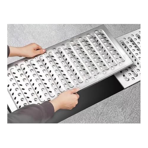 JCWGLY Entwässerungsrinne Rinnen-Abflussgitter Für Den Außenbereich, rutschfeste, Hochfeste Metall-Abflussabdeckungen Für Die Regenwasserableitung Im Haushalt Und Gewerbe(2pcs,22.9x9.8x1in) von JCWGLY