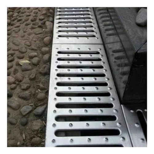 JCWGLY Entwässerungsrinne Robuste Abflussgitter Aus Metall Für Außenbereich, Regenwasser-Ablaufabdeckungen Für Auffahrten, Terrassen Im Privaten Bereich Und Gewerbliche Anlagen(2pcs,58x20x2.5cm) von JCWGLY