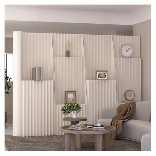 JCWGLY Raumteiler Paravent Dekorativer Sichtschutz-Raumteiler Mit Regalen, Faltbarer Tragbarer Papier-Wandtrennwandteiler Für Zuhause Und Büro(200x200cm/78.8x78.8in) von JCWGLY