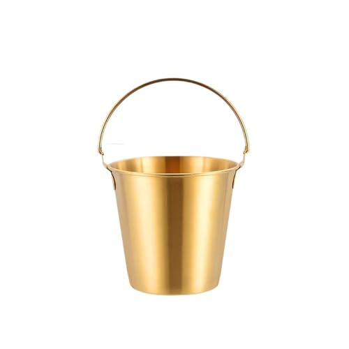 Eiskühler Edelstahl-Eiskübel, Bar-Party-Eiskübel, Goldenes Bierfass, Champagner-Eimer, Kühlfass, Snack-Eimer for gebratenes Huhn(0.7L gold) von JCXIOC