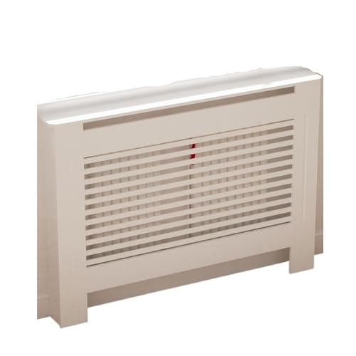 Heizkörperverkleidung Großer MDF-Schrank, horizontales oder vertikales Grilldesign mit Halterungen for Heizungen und Kamine, stilvolles Zuhause(White Horizontal M) von JCXIOC