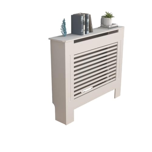 Heizkörperverkleidung Großer MDF-Schrank, horizontales oder vertikales Grilldesign mit Halterungen for Heizungen und Kamine, stilvolles Zuhause(White Horizontal S) von JCXIOC