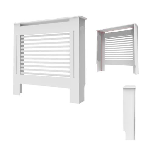 Heizkörperverkleidung Heizkörperabdeckung aus Holz, modern, hohes Heizkörperregal, große Heizkörperabdeckungen, horizontale Lamellen, Heizkörper-Staubschutz(S) von JCXIOC
