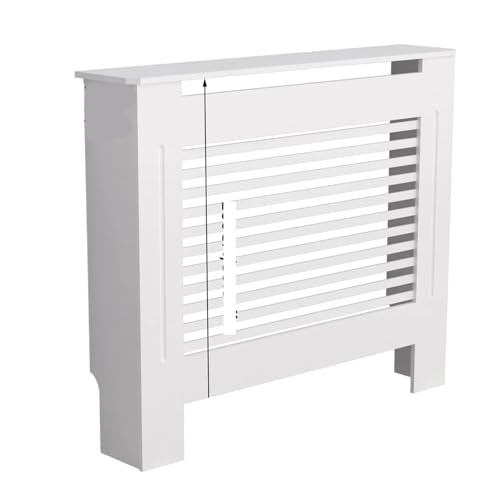 Heizkörperverkleidung Hohe Heizkörperabdeckung, Moderne Lamellen-Vertikal-Heizkörperabdeckung, MDF-Schrank, Heizkörper, Regal for Schlafzimmer-Wohnzimmer-Heizkörper(White Horizontal S) von JCXIOC