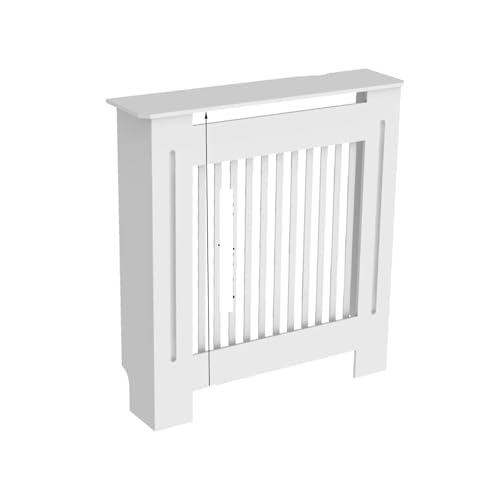 Heizkörperverkleidung Hohe Heizkörperabdeckung, Moderne Lamellen-Vertikal-Heizkörperabdeckung, MDF-Schrank, Heizkörper, Regal for Schlafzimmer-Wohnzimmer-Heizkörper(White Vertical S) von JCXIOC