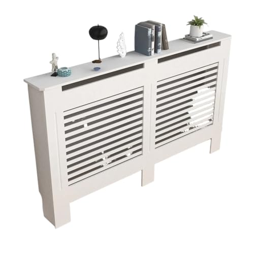 Heizkörperverkleidung Hoher Schrank mit horizontalen Lamellen for Heizkörper, inklusive Regal, passend for Kamine und Home-Office-Bereiche(M) von JCXIOC