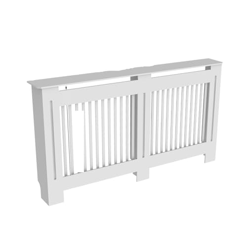 Heizkörperverkleidung Moderner vertikaler/horizontaler Schrank mit Grill und Regal. Stilvolle Sicherheitslösung for zu Hause(White Vertical L) von JCXIOC