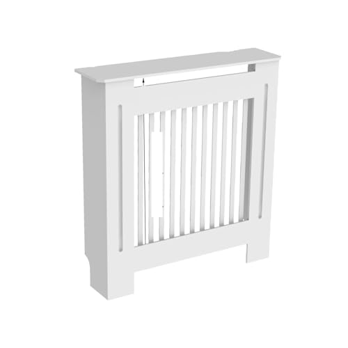 Heizkörperverkleidung Moderner vertikaler/horizontaler Schrank mit Grill und Regal. Stilvolle Sicherheitslösung for zu Hause(White Vertical S) von JCXIOC