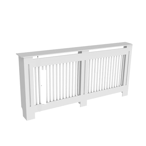 Heizkörperverkleidung Moderner vertikaler/horizontaler Schrank mit Grill und Regal. Stilvolle Sicherheitslösung for zu Hause(White Vertical XL) von JCXIOC