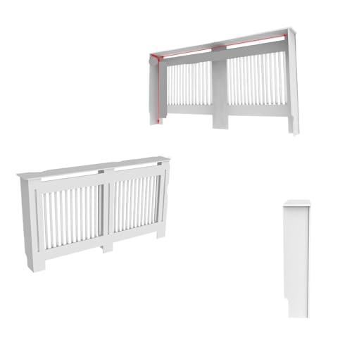 Heizkörperverkleidung S/M/L/XL Weiße Heizkörperabdeckung Wandschrank MDF Modernes Holz Schrank Grillabdeckung Heizkörper Staubschutz Heizungsabdeckungen(L) von JCXIOC