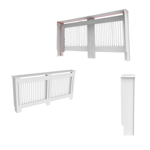 Heizkörperverkleidung S/M/L/XL Weiße Heizkörperabdeckung Wandschrank MDF Modernes Holz Schrank Grillabdeckung Heizkörper Staubschutz Heizungsabdeckungen(XL) von JCXIOC