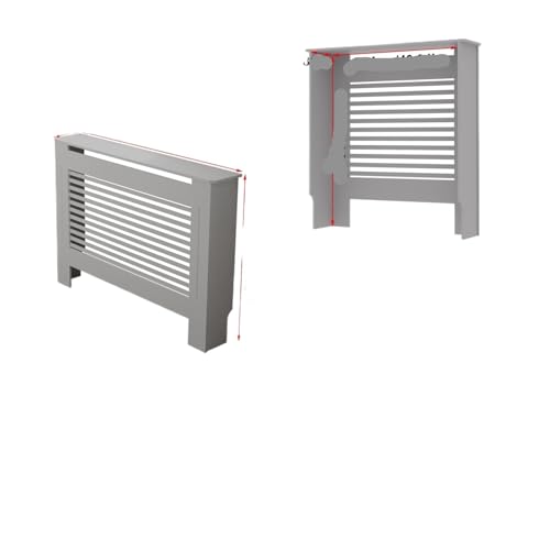Heizkörperverkleidung Stilvoller Schrank mit Grillplatte, integriertem Regal for Heizgeräte und Kamine, moderne Sicherheitslösung for das Zuhause(Gray Horizontal M) von JCXIOC