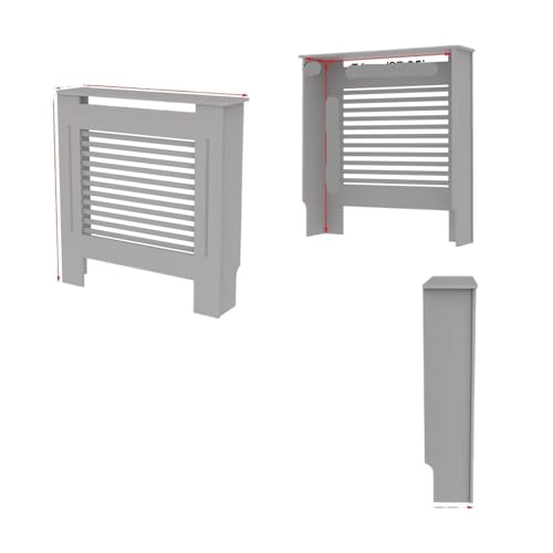 Heizkörperverkleidung Stilvoller Schrank mit Grillplatte, integriertem Regal for Heizgeräte und Kamine, moderne Sicherheitslösung for das Zuhause(Gray Horizontal S) von JCXIOC