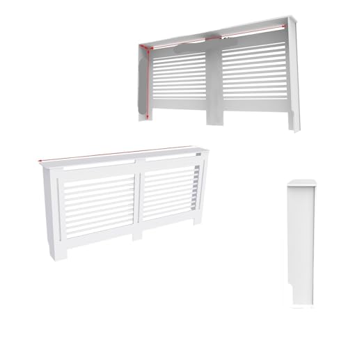 Heizkörperverkleidung Stilvoller Schrank mit Grillplatte, integriertem Regal for Heizgeräte und Kamine, moderne Sicherheitslösung for das Zuhause(White Horizontal XL) von JCXIOC